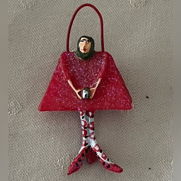 Retired Dept. 56 Krinkles® Purse Pin by Patience Brewster - Picture 2 of 4